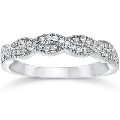Pompeii3 1/4ct Tw Certified Diamond Wedding Ring 14k White Gold Anniversary Band In Silver