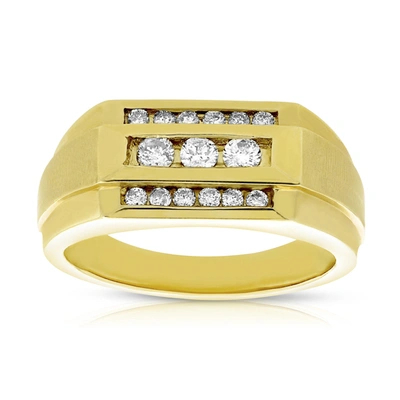 Vir Jewels 1/2 Cttw Men's Diamond Engagement Ring 14k Yellow Gold Si1 Clarity Channel In Silver