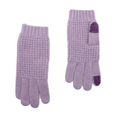 Portolano Cashmere Stitched Tech Gloves In Purple