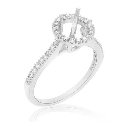 Vir Jewels 1/3 Cttw Diamond Semi Mount Engagement Ring In 14k White Gold Center Round In Silver