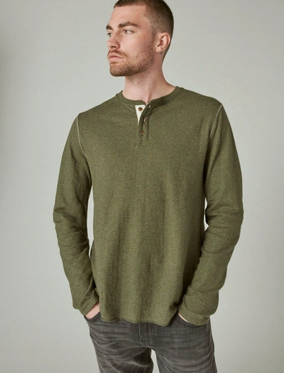 Lucky Brand Mens Duofold Henley In Green
