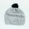 PORTOLANO STITCHED HAT WITH RABBIT FUR POM