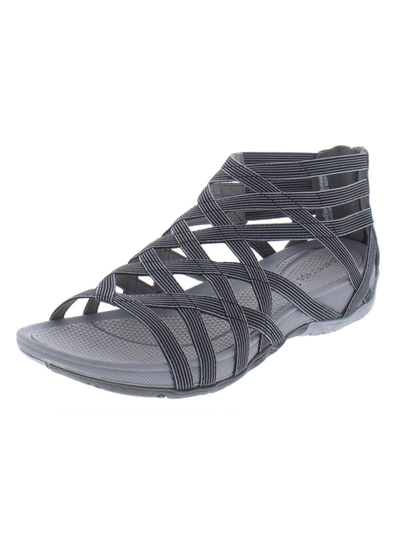 Baretraps Samina Womens Criss Cross Stretch Gladiator Sandals In Black