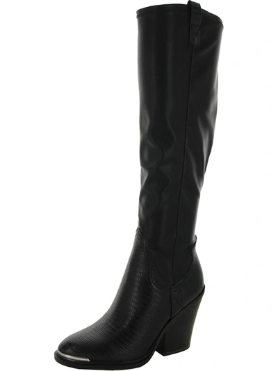 Franco Sarto Glenice 2 Womens Faux Leather Stacked Heel Knee-high Boots In Multi