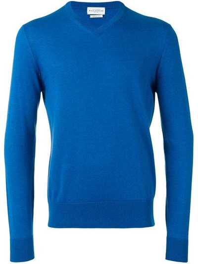 Ballantyne V-neck Pullover In Blue