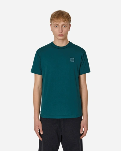 Stone Island Garment Dyed Logo T-shirt In Green