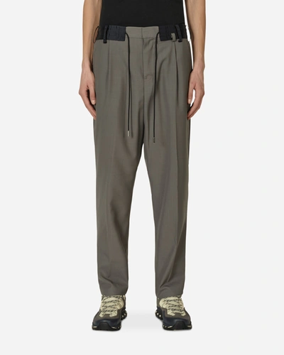 Sacai Cotton Tapered Trousers In Grey