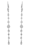 Meira T Diamond Disc Linear Drop Earrings In Silver