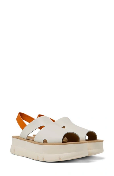 Camper Oruga Up Platform Sandals In White Natural