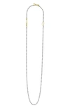 Lagos Signature Caviar Two-tone Beaded Toggle Necklace In Gold