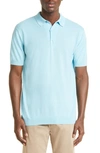 John Smedley Roth Solid Sweater Polo In Blue Spring