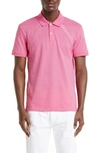 Alexander Mcqueen Raglan Sleeve Cotton Polo In Sugar Pink/ Mix