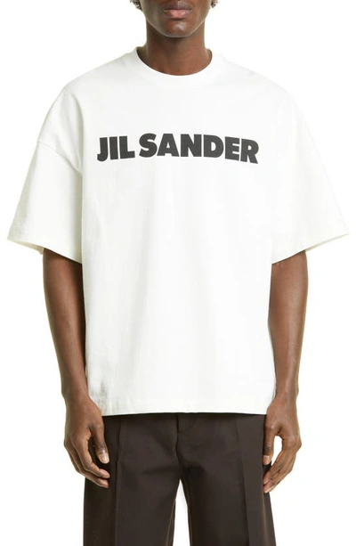 Jil Sander Brand Graphic Tee In White