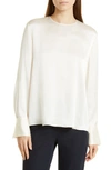 Vince Long Sleeve Silk Top In Chiffon