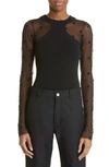 GIVENCHY 4G TULLE SLEEVE HALTER NECK BODYSUIT