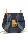 CHLOÉ DREW MINI PATCHWORK LEATHER AND SUEDE SHOULDER BAG