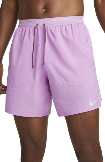 Nike Men's Stride Dri-fit 7" Unlined Running Shorts In Rush Fuchsia/ Rosewood