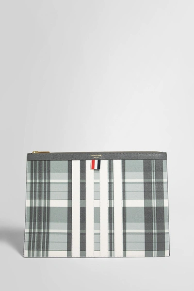 Thom Browne Man Grey Clutches & Pouches