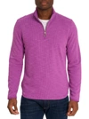 Robert Graham Speilberg 1/4 Zip Long Sleeve Knit In Purple