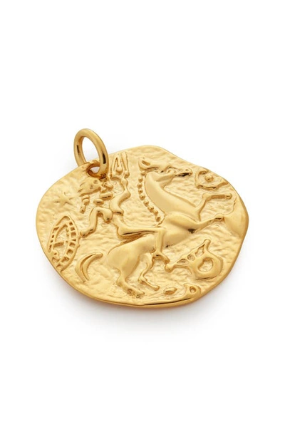 Monica Vinader Gold Goddess Coin Pendant In 18ct Gold Vermeil On Sterling