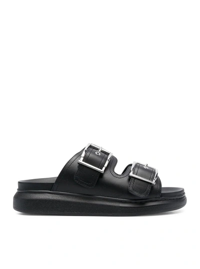 Alexander Mcqueen Flat Sandals In Black