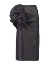 Maison Margiela Ladies Black Floral-detail Midi Skirt In Black