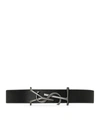 SAINT LAURENT OPYUM BRACELET IN SOFT LEATHER AND METAL