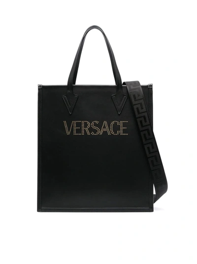 Versace Tote Bag In Black