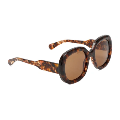 Chloé + Net Sustain Gayia Oversized Round-frame Tortoiseshell Recycled-acetate Sunglasses In Brown