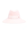 MAISON MICHEL Baby Pink 'Kate' Fedora Hat,271371779810361618