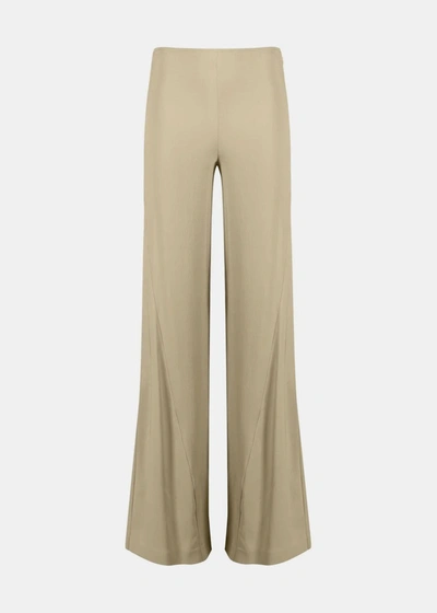 Jacquemus Soffio Flared Trousers In Beige