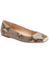 Alfani Neptoon P Womens Snake Print Square Toe Ballet Flats In Brown