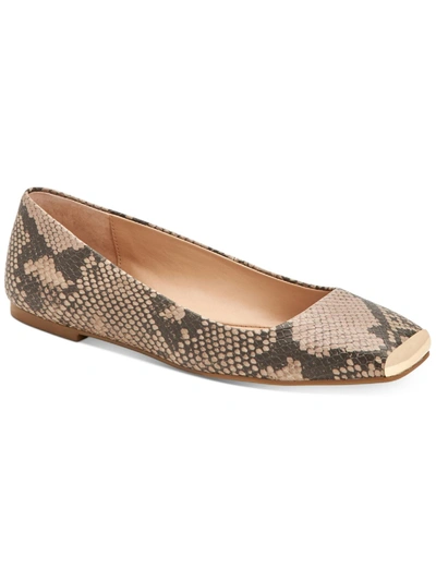 Alfani Neptoon P Womens Snake Print Square Toe Ballet Flats In Multi