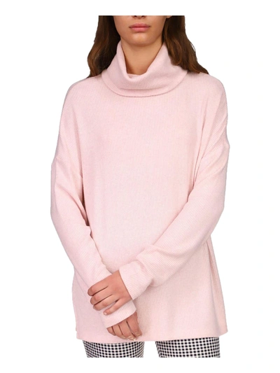 Sanctuary Find Me Lounging Womens Tunic Knit Turtleneck Top In Pink