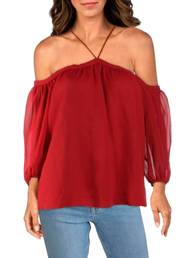 1.state Womens Solid Halter Blouse In Red