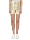 THREAD & SUPPLY WOMENS LINEN STRIPED CASUAL SHORTS