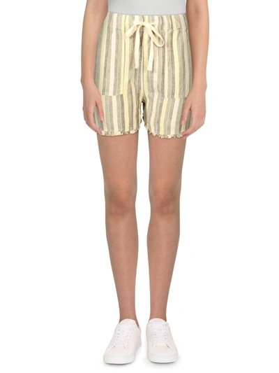 Thread & Supply Womens Linen Striped Casual Shorts In Gold