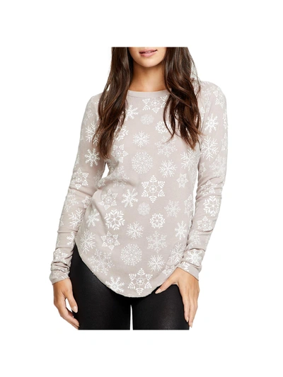 Chaser Womens Thermal Printed Thermal Top In Beige