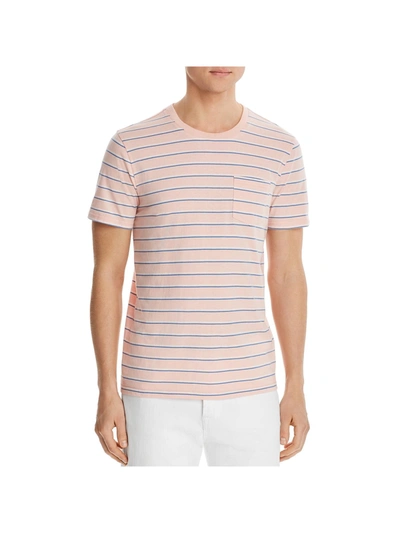 Pacific & Park Mens Striped Crew Neck T-shirt In White