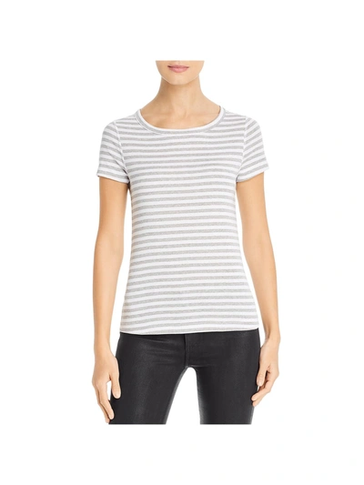 Three Dots Breckenridge Womens Stripe Short Sleeve T-shirt In White