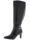 Lifestride Galina Womens Faux Leather Wide Calf Knee-high Boots In Black
