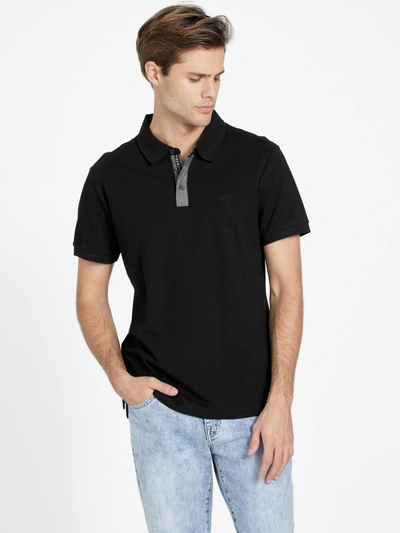 Guess Factory Eco Finn Polo In Black
