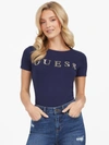 Guess Factory Pepper Rhinestone Logo Tee In Multi