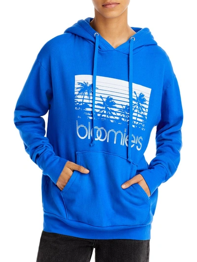 Bloomie's Womens Printed Pullover Hooded Sweatshirt In Blue