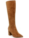 STEVE MADDEN NIEVE WOMENS SUEDE POINTED TOE KNEE-HIGH BOOTS
