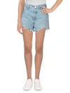 Levi's 501 Original Womens Button Fly High Rise Cutoff Shorts In Blue