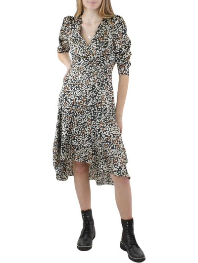 Lucy Paris Womens Animal Print Hi Low Fit & Flare Dress In Multi