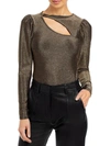 N:PHILANTHROPY DELIA WOMENS METALLIC CUT OUT PULLOVER TOP
