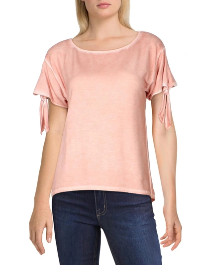 Red Haute Womens Tencel Knot L Casual Top In Pink