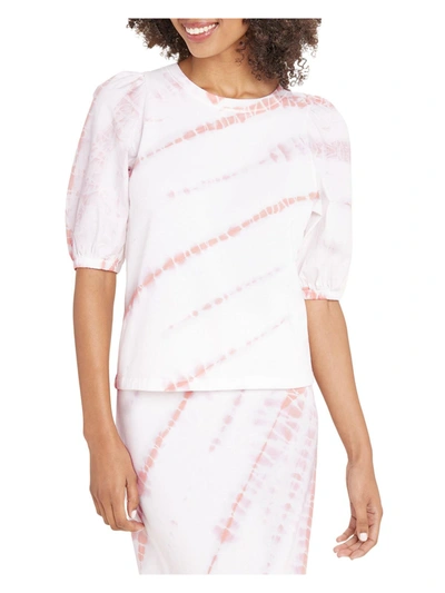 Splendid Celeste Womens Tie Dye Puff Sleeve Pullover Top In Multi